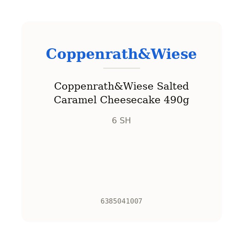 Coppenrath&Wiese Salted Caramel Cheesecake 490g