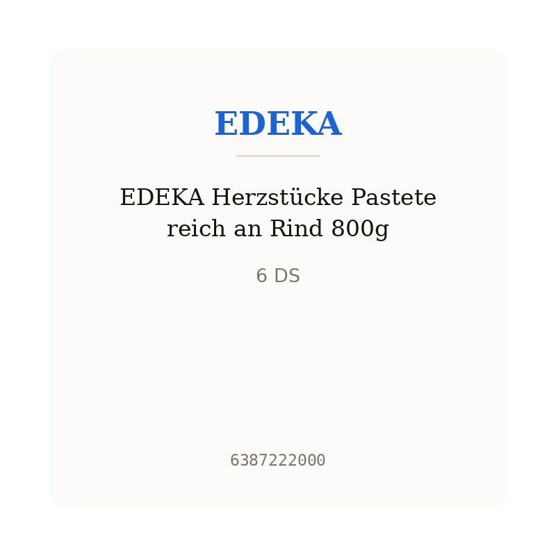 EDEKA Herzstücke Pastete reich an Rind 800g