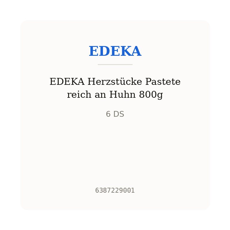 EDEKA Herzstücke Pastete reich an Huhn 800g