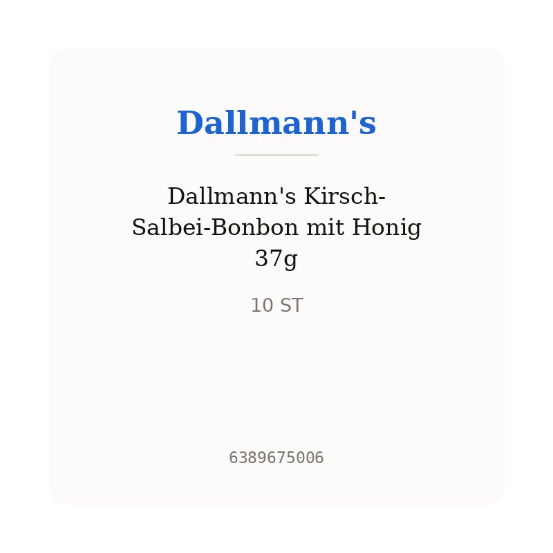 Dallmann's Kirsch-Salbei-Bonbon mit Honig 37g