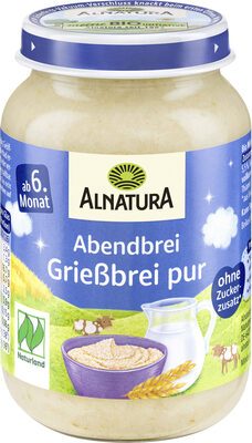 Bio Alnatura Abendbrei Grießbrei pur ab dem 6.Monat 190g