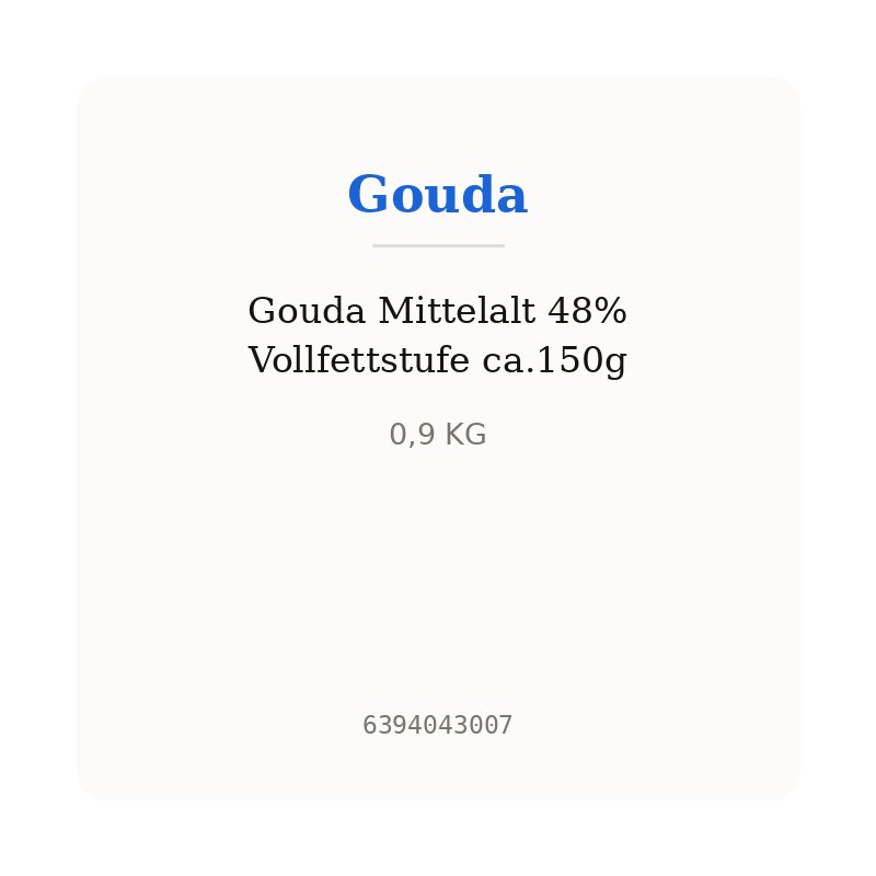Gouda Mittelalt 48% Vollfettstufe ca.150g