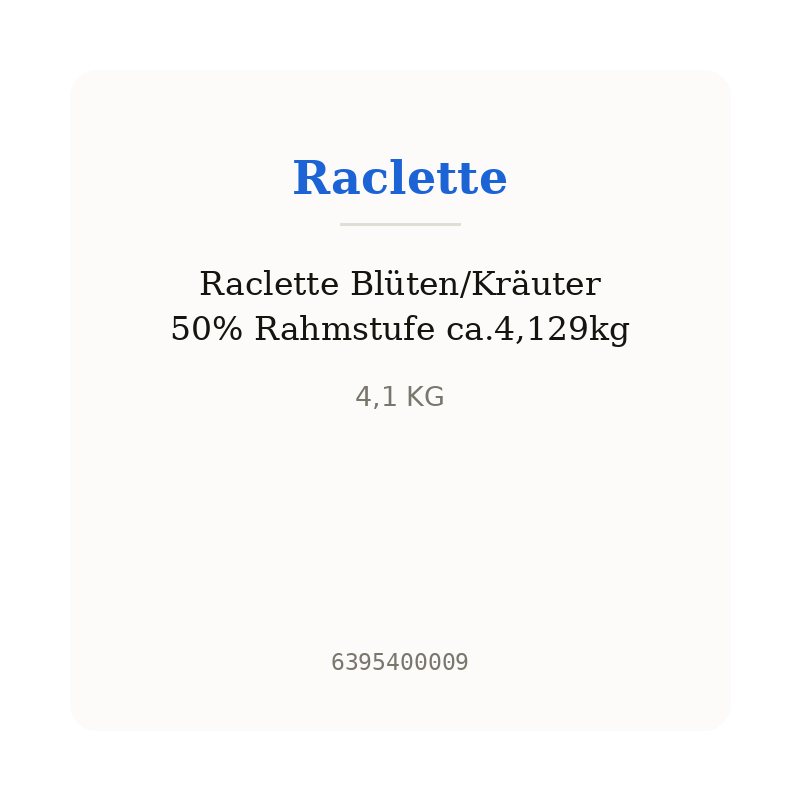 Raclette Blüten/Kräuter 50% Rahmstufe ca.4,129kg
