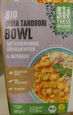 Bio Tress Brüder India Tandoori Bowl mit Kichererbsen, Süßkartoffeln und Naturreis 420g