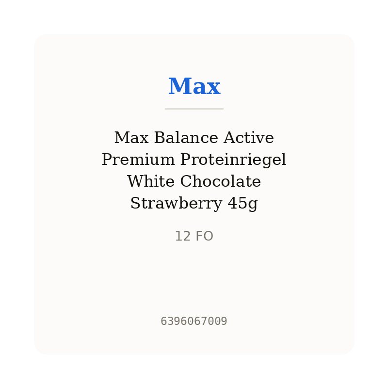 Max Balance Active Premium Proteinriegel White Chocolate Strawberry 45g