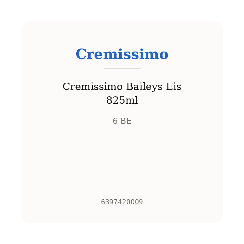 Cremissimo Baileys Eis 825ml