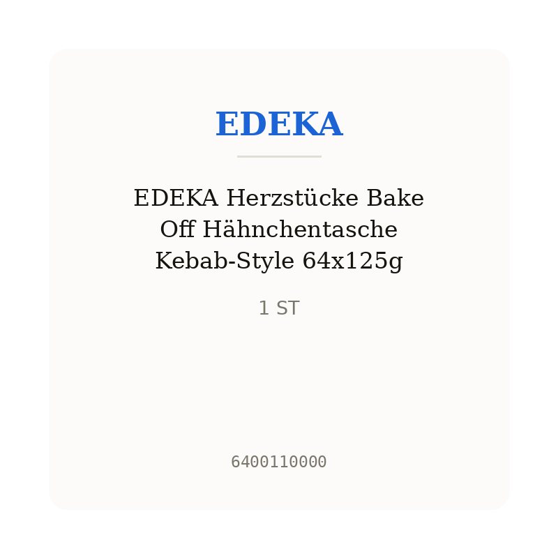 EDEKA Herzstücke Bake Off Hähnchentasche Kebab-Style 64x125g
