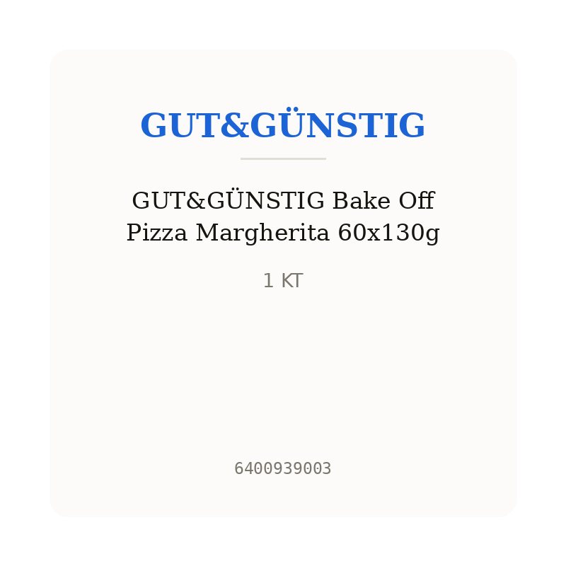 GUT&GÜNSTIG Bake Off Pizza Margherita 60x130g