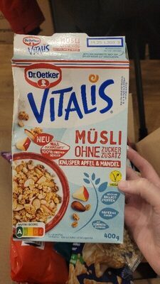 Dr.Oetker Vitalis ohne Zuckerzusatz Knusper Apfel & Mandel 400g