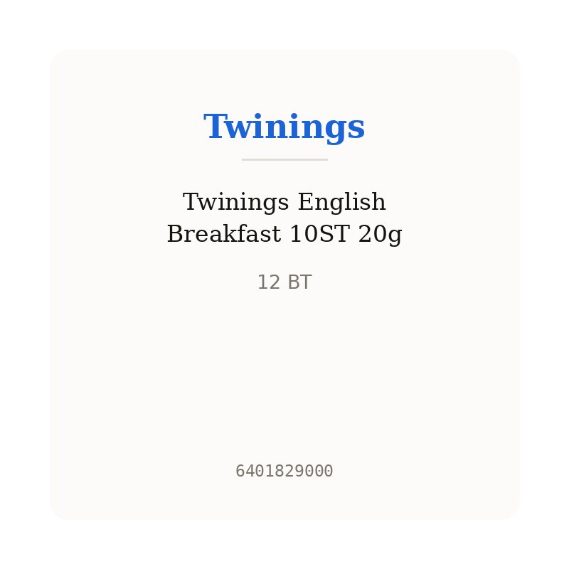 Twinings English Breakfast 10ST 20g