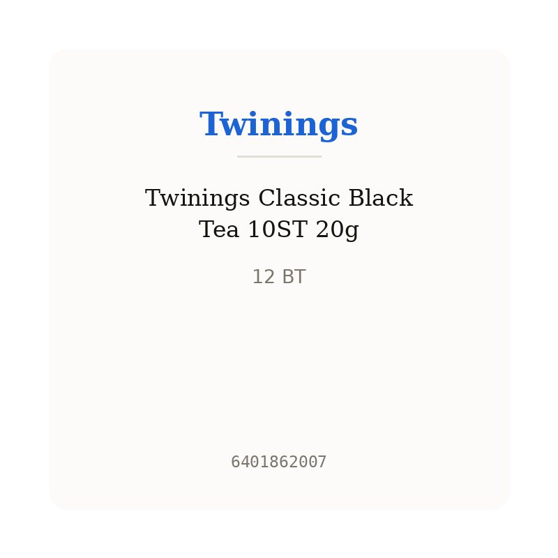Twinings Classic Black Tea 10ST 20g