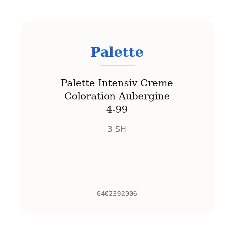 Palette Intensiv Creme Coloration Aubergine 4-99