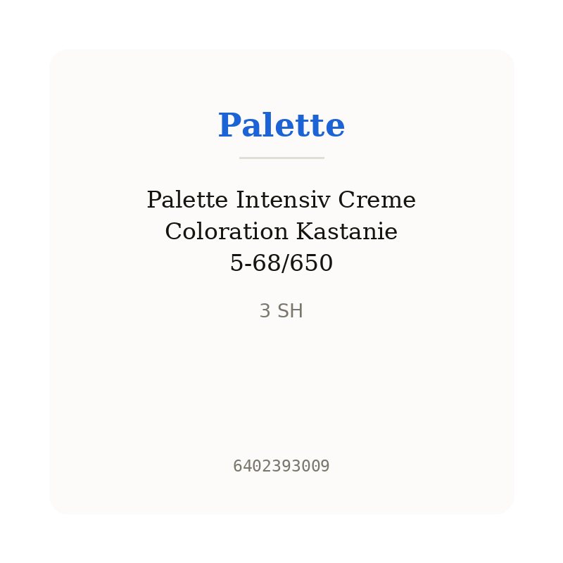Palette Intensiv Creme Coloration Kastanie 5-68/650