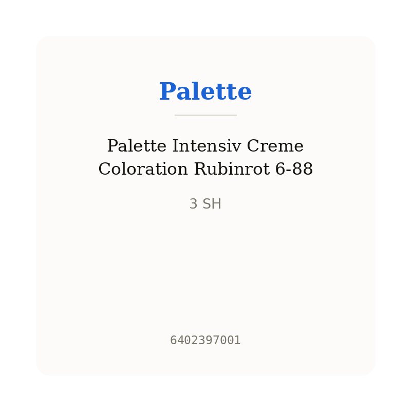 Palette Intensiv Creme Coloration Rubinrot 6-88