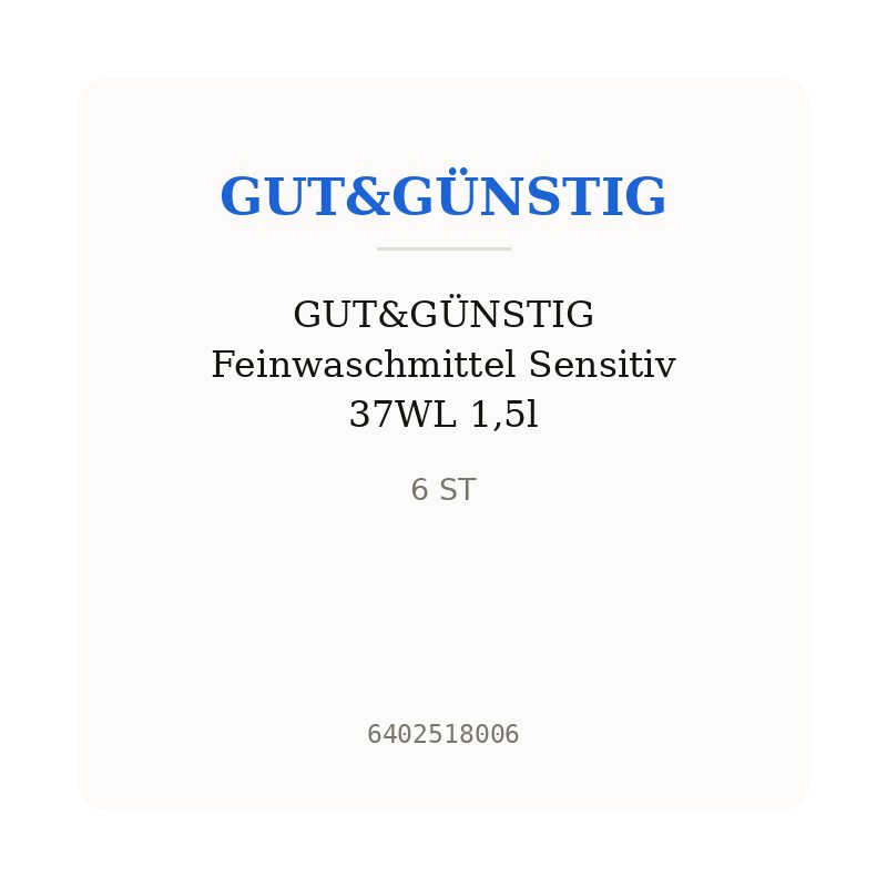 GUT&GÜNSTIG Feinwaschmittel Sensitiv 37WL 1,5l