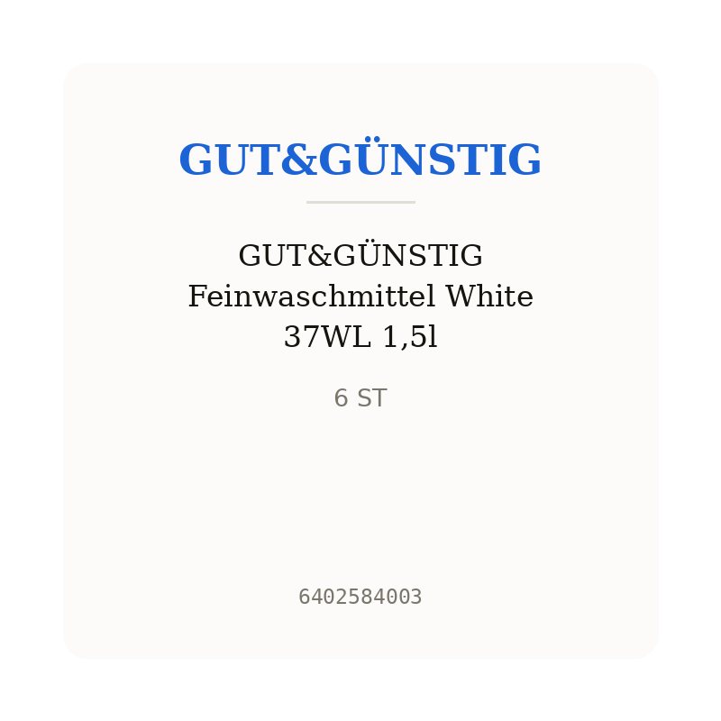 GUT&GÜNSTIG Feinwaschmittel White 37WL 1,5l