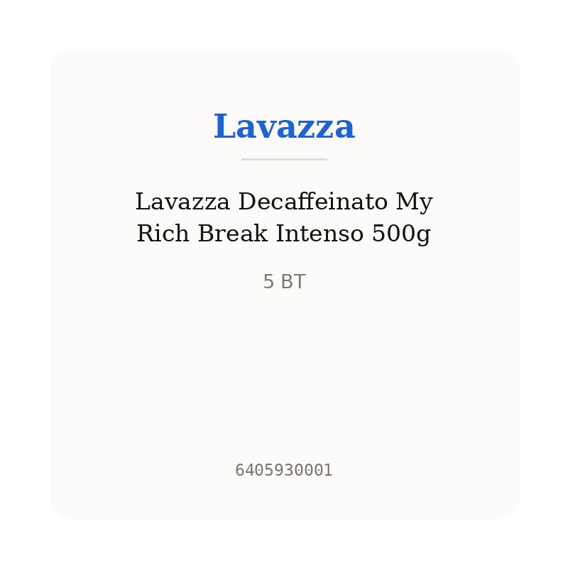 Lavazza Decaffeinato My Rich Break Intenso 500g