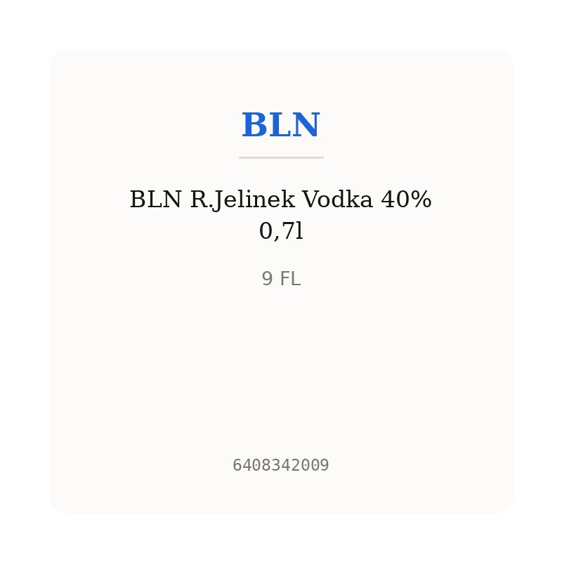 BLN R.Jelinek Vodka 40% 0,7l