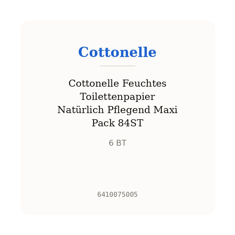Cottonelle Feuchtes Toilettenpapier Natürlich Pflegend Maxi Pack 84ST