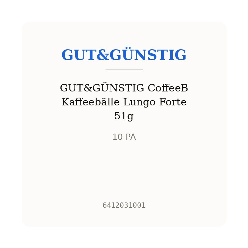 GUT&GÜNSTIG CoffeeB Kaffeebälle Lungo Forte 51g