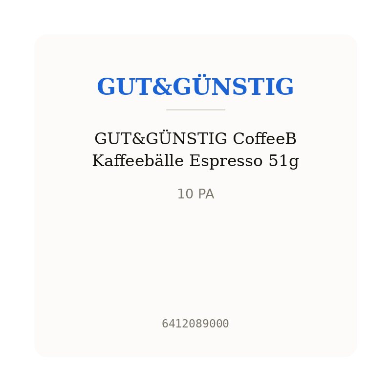 GUT&GÜNSTIG CoffeeB Kaffeebälle Espresso 51g