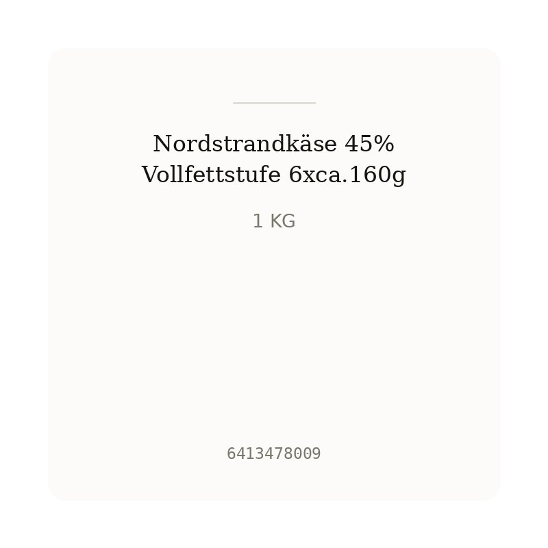 Nordstrandkäse 45% Vollfettstufe 6xca.160g