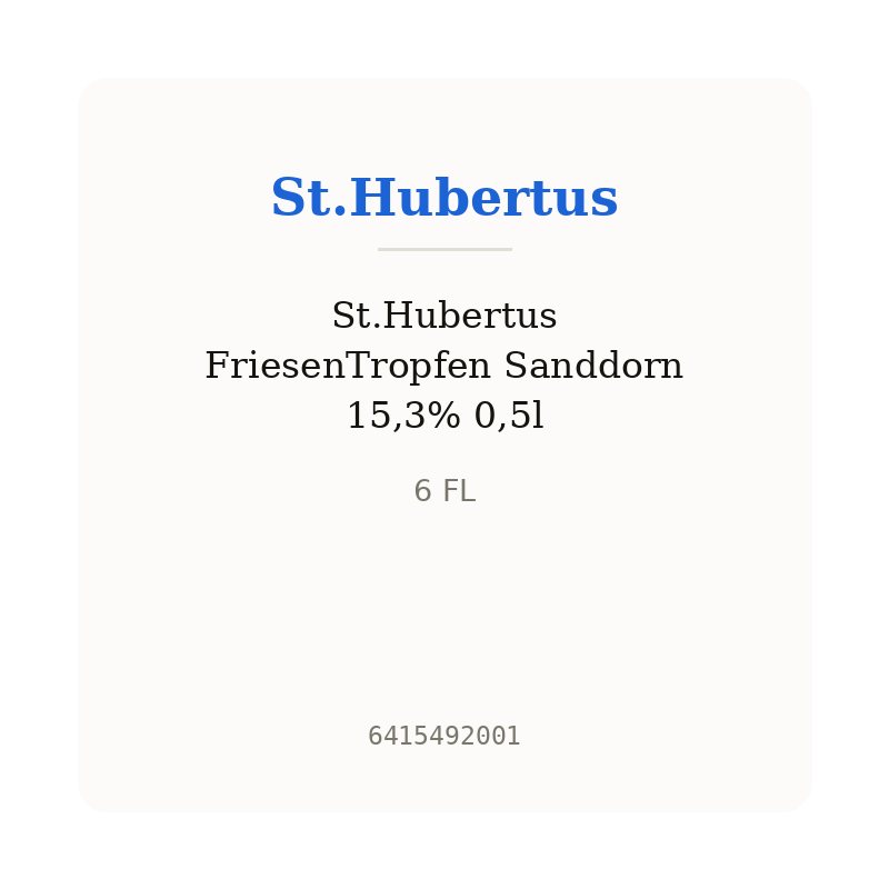 St.Hubertus FriesenTropfen Sanddorn 15,3% 0,5l