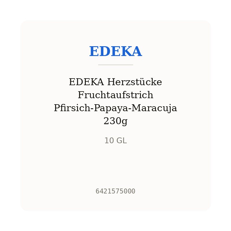 EDEKA Herzstücke Fruchtaufstrich Pfirsich-Papaya-Maracuja 230g