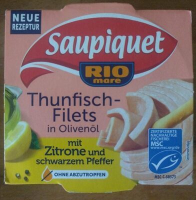 MSC Saupiquet Thunfisch-Filets Olivenöl mit Zitrone und schwarzem Pfeffer 120g