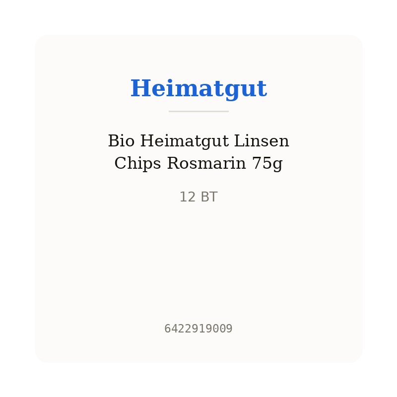 Bio Heimatgut Linsen Chips Rosmarin 75g