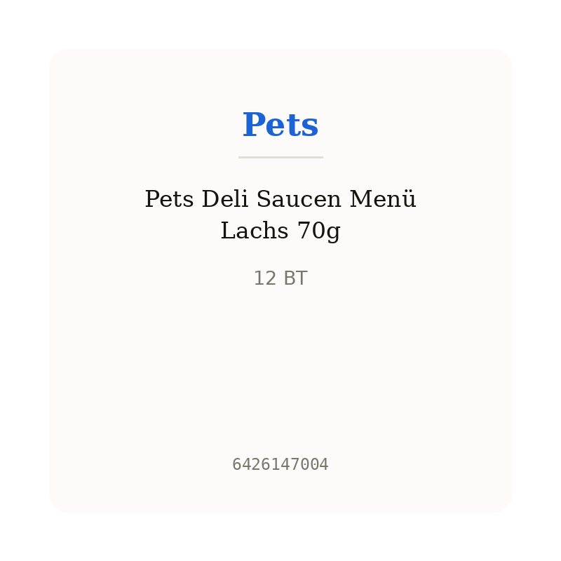 Pets Deli Saucen Menü Lachs 70g