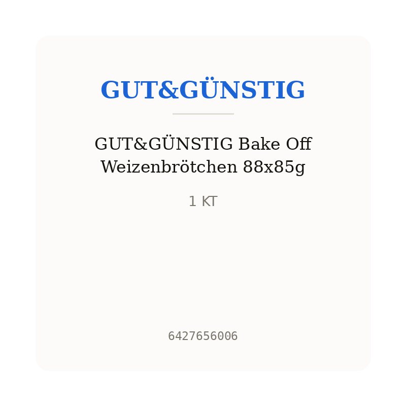 GUT&GÜNSTIG Bake Off Weizenbrötchen 88x85g