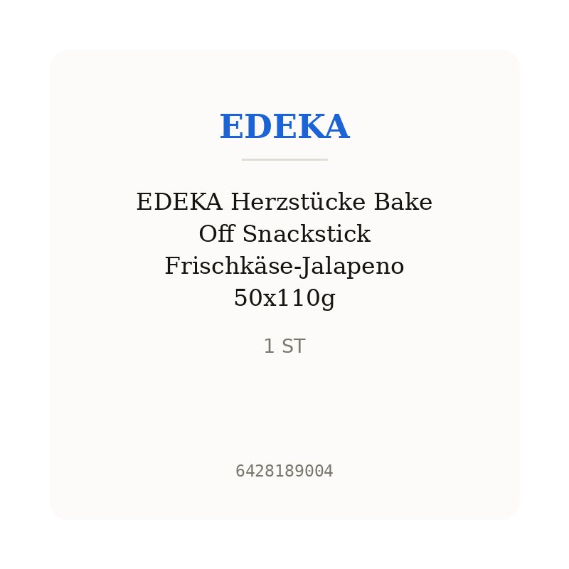 EDEKA Herzstücke Bake Off Snackstick Frischkäse-Jalapeno 50x110g