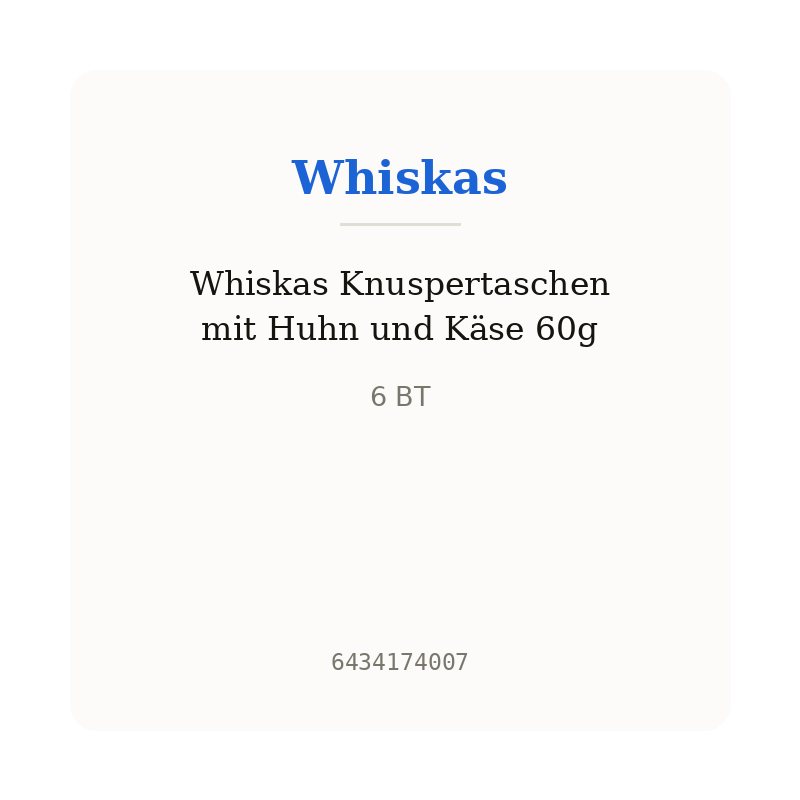 Whiskas Knuspertaschen mit Huhn und Käse 60g