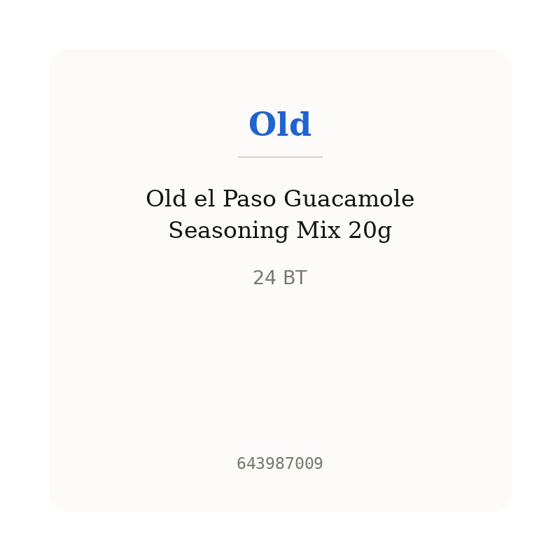 Old el Paso Guacamole Seasoning Mix 20g