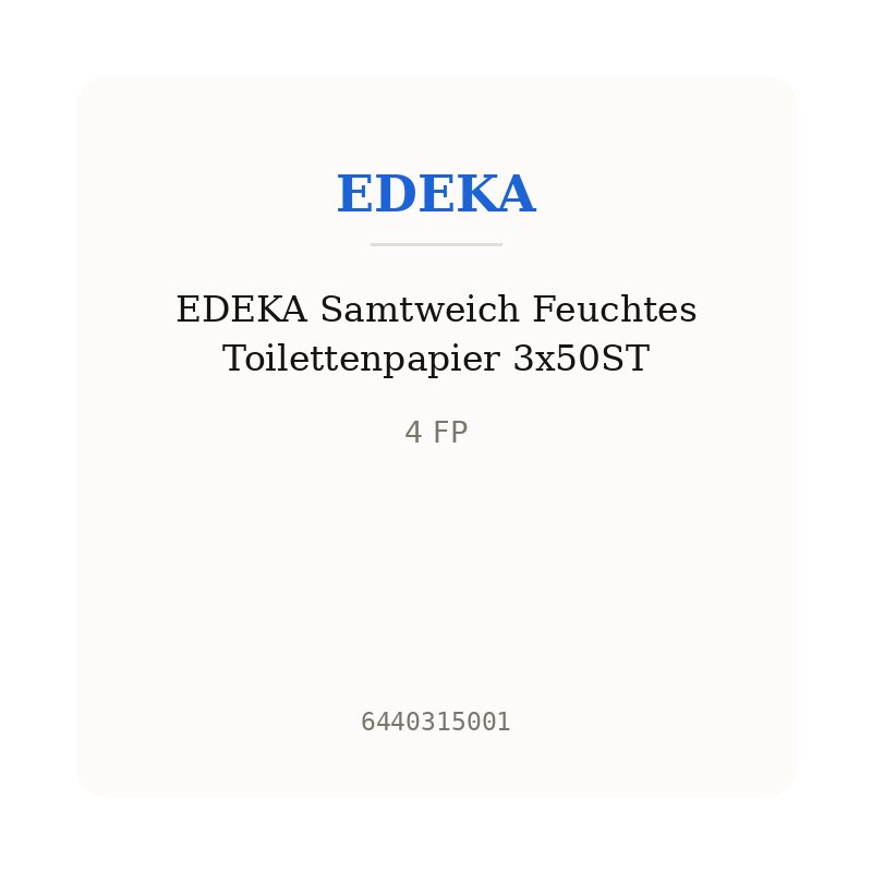 EDEKA Samtweich Feuchtes Toilettenpapier 3x50ST
