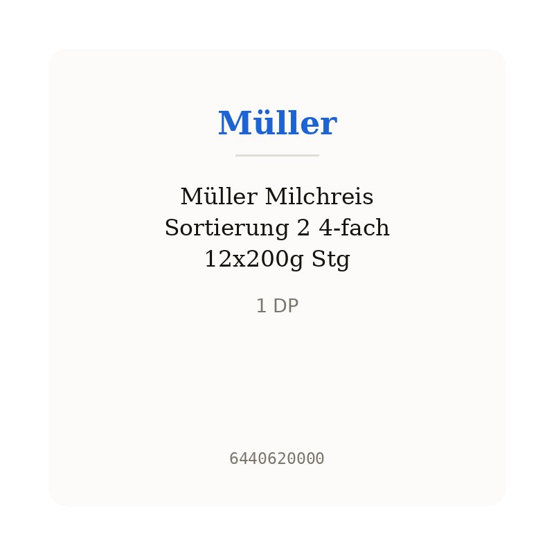 Müller Milchreis Sortierung 2 4-fach 12x200g Stg