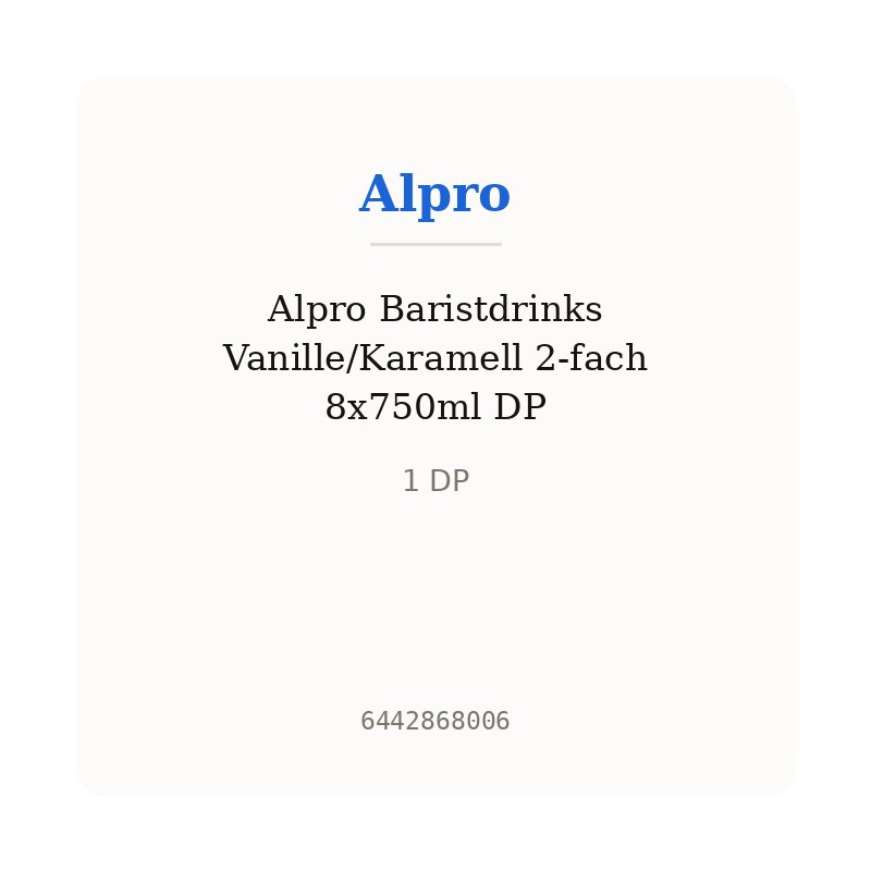 Alpro Baristdrinks Vanille/Karamell 2-fach 8x750ml DP