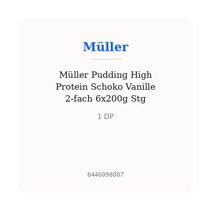 Müller Pudding High Protein Schoko Vanille 2-fach 6x200g Stg