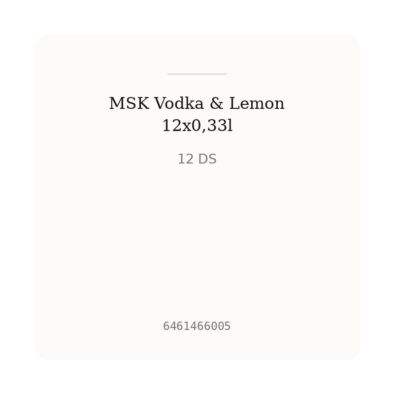 MSK Vodka & Lemon 12x0,33l
