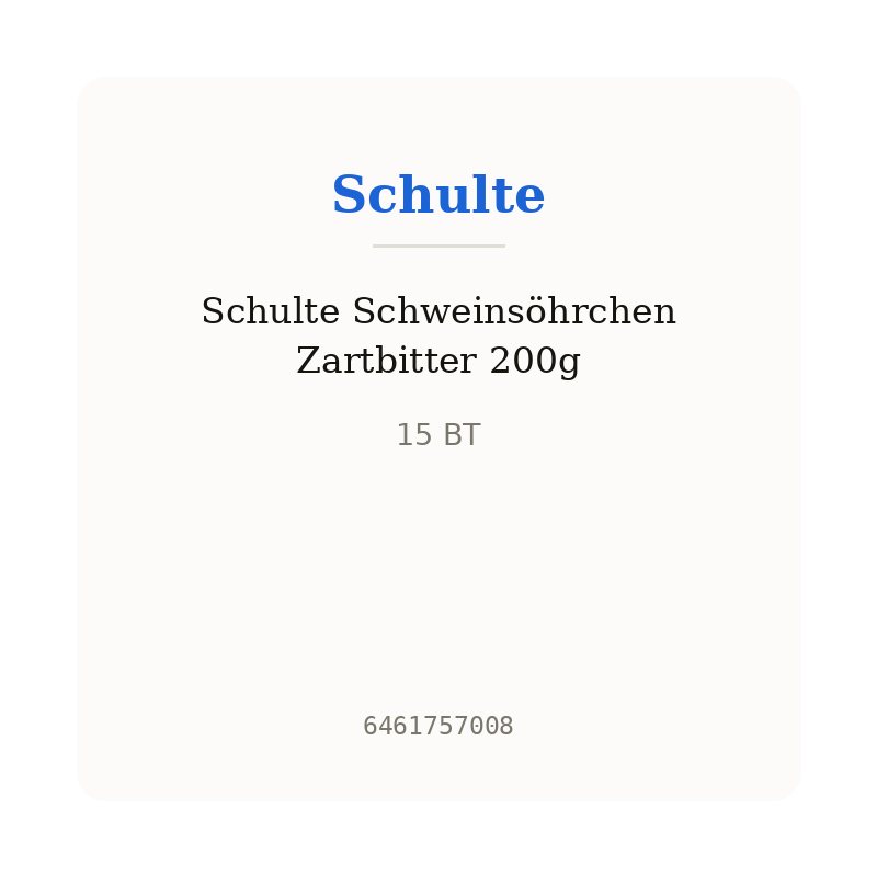 Schulte Schweinsöhrchen Zartbitter 200g