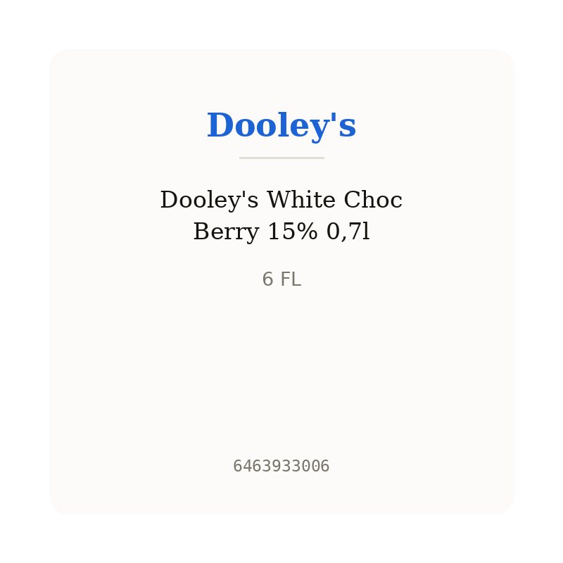 Dooley's White Choc Berry 15% 0,7l