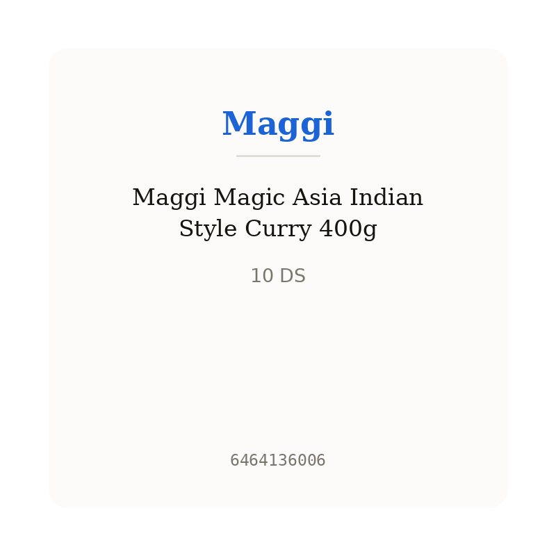 Maggi Magic Asia Indian Style Curry 400g