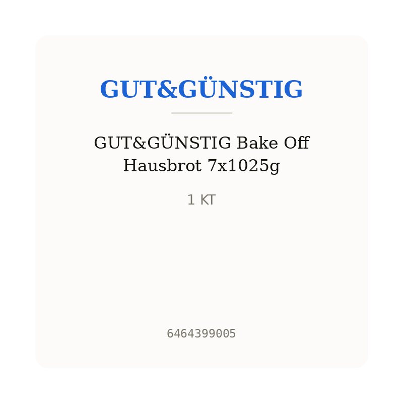 GUT&GÜNSTIG Bake Off Hausbrot 7x1025g