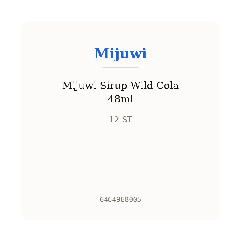 Mijuwi Sirup Wild Cola 48ml
