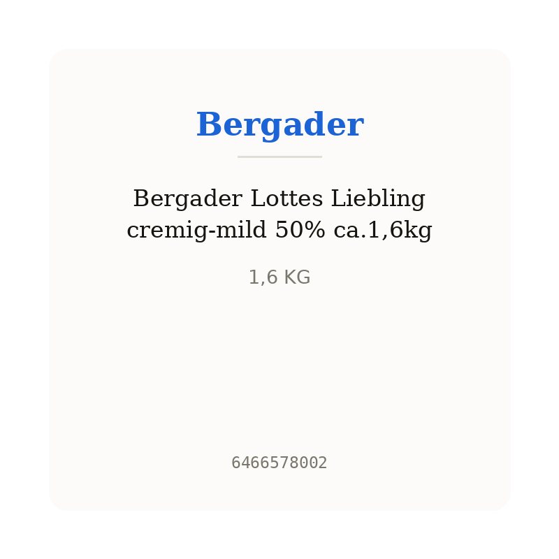 Bergader Lottes Liebling cremig-mild 50% ca.1,6kg
