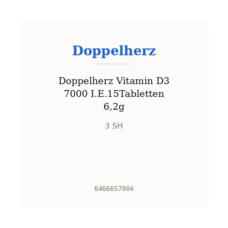Doppelherz Vitamin D3 7000 I.E.15Tabletten 6,2g