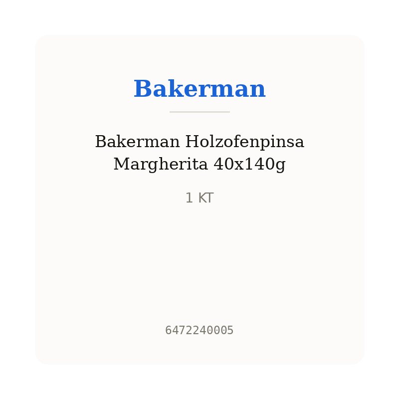 Bakerman Holzofenpinsa Margherita 40x140g