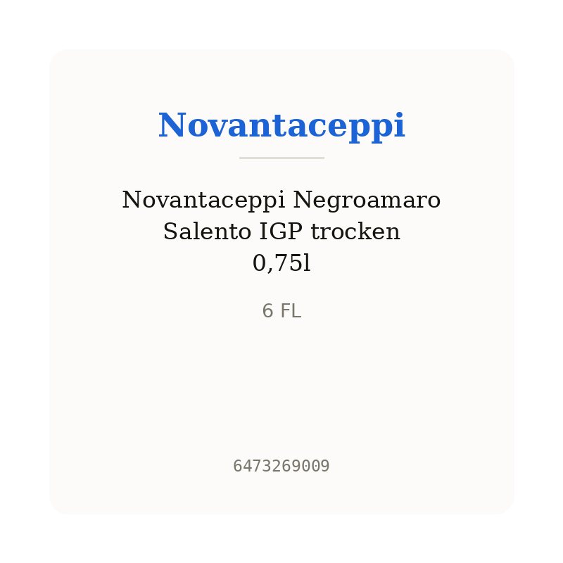 Novantaceppi Negroamaro Salento IGP trocken 0,75l