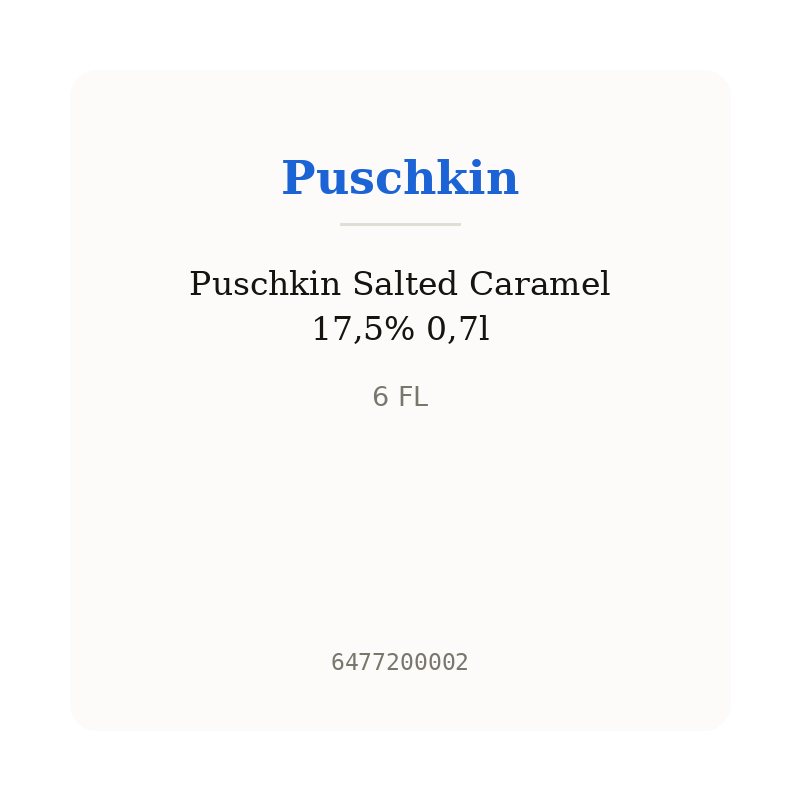 Puschkin Salted Caramel 17,5% 0,7l